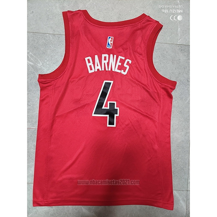 Camiseta Toronto Raptors Scottie Barnes #4 Icon 2020-21 Rojo